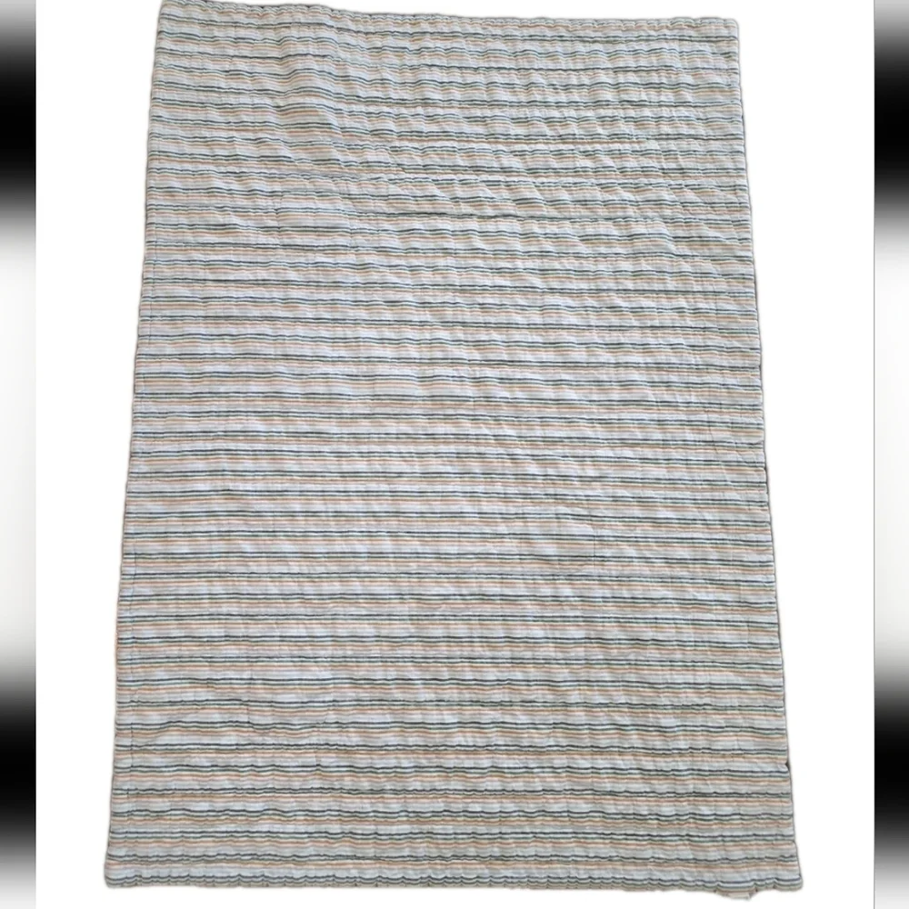 Pottery Barn Kids Colby Animal Baby Quilt Embroidered Alligator Elephant Lion